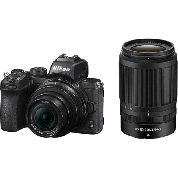 Nikon Z50 Mirrorless Camera with Z DX 16-50mm f/3.5-6.3 VR & Z DX 50-250mm f/4.5-6.3 VR Lens with Additional Battery & 64 GB SD Card - Image 6