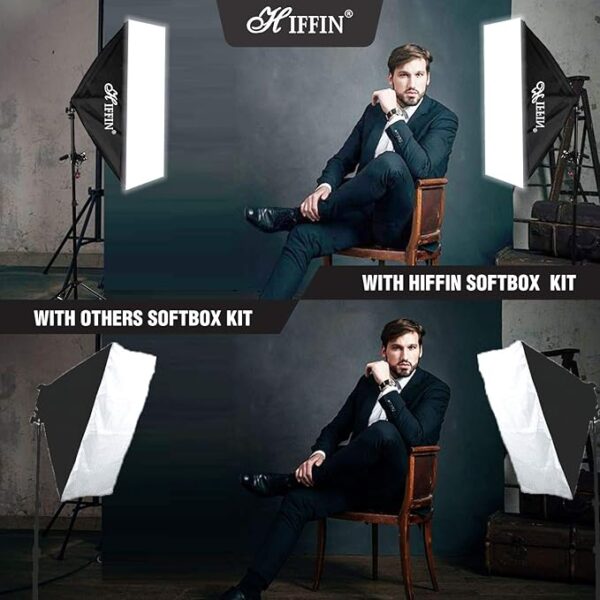 HIFFIN® PRO Quadlux Mark II Softbox Lighting Kit Double, Led Still & Video Light with AC Power, YouTube Shooting, Videography, Portrait, Product Photography, Soft Box Studio Interview Equipment - Image 4