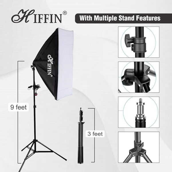 HIFFIN® PRO Quadlux Mark II Softbox Lighting Kit Double, Led Still & Video Light with AC Power, YouTube Shooting, Videography, Portrait, Product Photography, Soft Box Studio Interview Equipment - Image 5